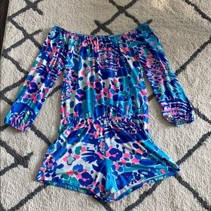 Off the shoulder 3/4 sleeve romper: Lilly Pulitzer